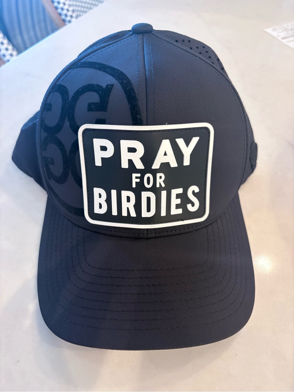 G/FORE Black "PRAY FOR BIRDIES" Baseball Cap
